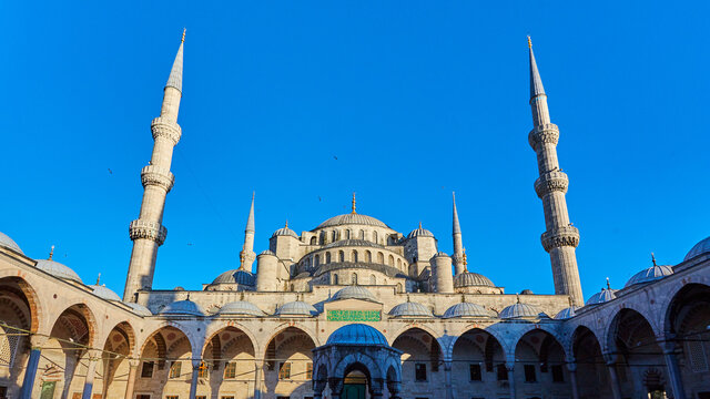 The Blue Mosque also called Sultan Ahmed Mosque or Sultan Ahmet Mosque in Istanbul, Turkey