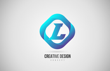 blue gradient L alphabet letter icon logo. Creative design for company