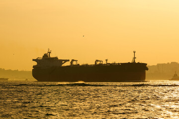 Obraz premium Logistics and transportation of International Container Cargo ship. Freight Transportation, Shipping.