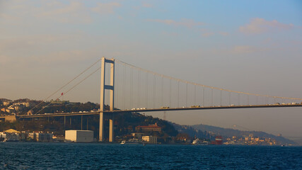 The Bosphorus Bridge connecting Europe and Asia.