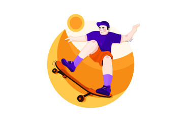 Skateboarding - Sport Illustration Concept. Flat illustration isolated on white background.