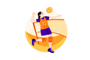 Fototapeta na wymiar Volleyball - Sport Illustration Concept. Flat illustration isolated on white background.
