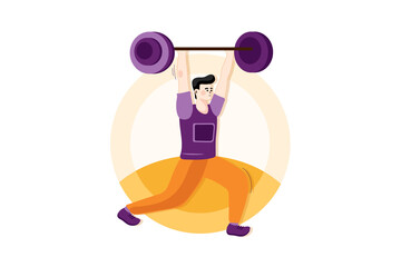 Weightlifting - Sport Illustration Concept. Flat illustration isolated on white background.
