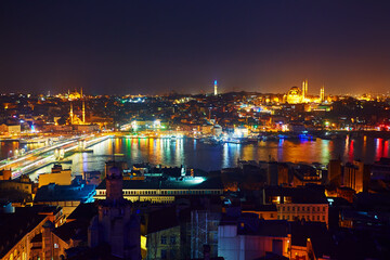 Fototapeta premium Night lights of Istanbul
