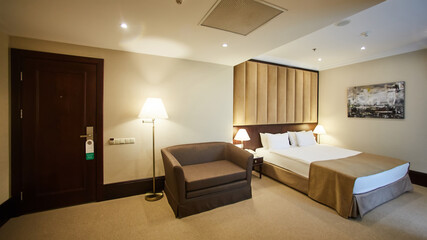 The interior design. The big modern Bedroom