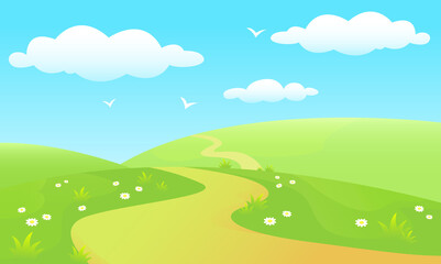 Vector illustration of a glade background with