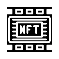 nft movies glyph icon vector. nft movies sign. isolated contour symbol black illustration