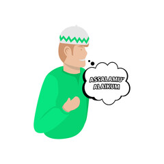 As-salam alaikum illustration muslim man design