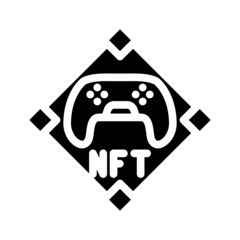 nft and games glyph icon vector. nft and games sign. isolated contour symbol black illustration
