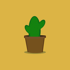 Cactus herbal plant cartoon design