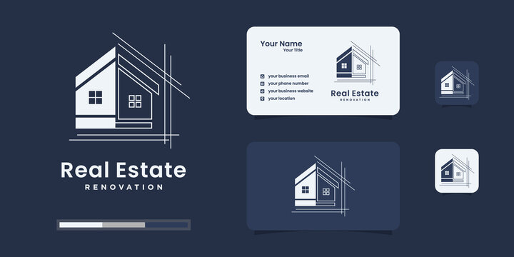 Architect house logo, architectural and construction design vector . abstract . Renovation Logo . Building Architect logo . Architectural, construction, home and property design vector