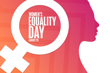 Women's Equality Day. August 26. Holiday concept. Template for background, banner, card, poster with text inscription. Vector EPS10 illustration.