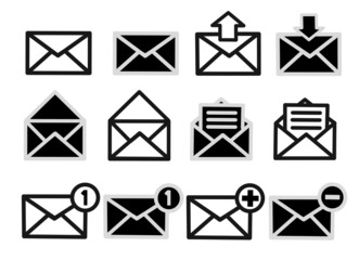 Icon set of envelopes 