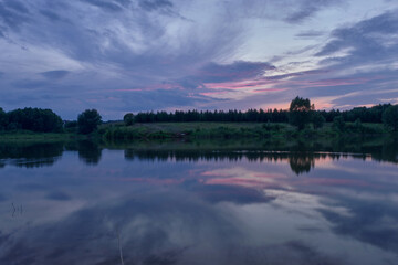 sunset over the lake
