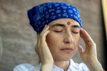 modern shaman woman connecting with spirits