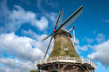 Molen de Valk in Zalk, Overijssel Province, The Netherlands - obrazy, fototapety, plakaty