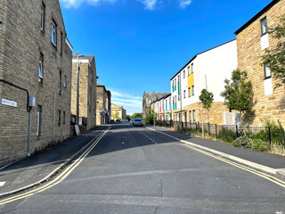 View along, Baptist Place, in the post industrial city of, Bradford, Yorkshire, UK