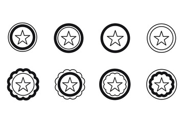 Stars in circle icon set. Stars in circle pack symbol vector elements for infographic web