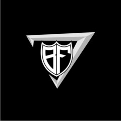 initial letter B F shield shape with triangular decoration