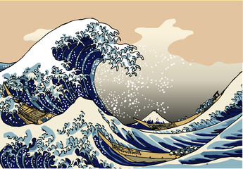 Tsunami - Vector Art - obrazy, fototapety, plakaty