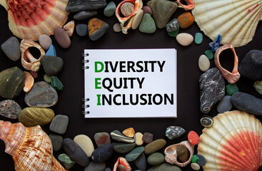 DEI, diversity, equity, inclusion symbol. Words DEI, diversity, equity, inclusion on a beautiful...