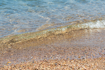 Fototapeta na wymiar Transparent sea at Puta Zeza beach in Athens Greece
