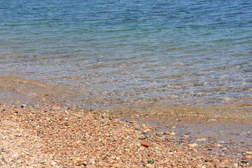 Transparent sea at Puta Zeza beach in Athens Greece