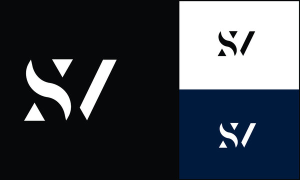 SV ,VS Abstract Letters Logo Monogr