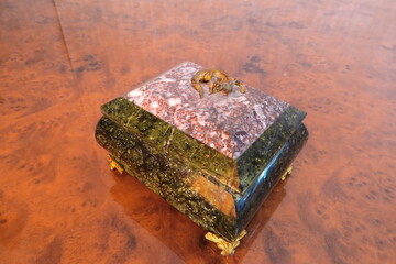 Beautiful handmade jewelry box made of stone