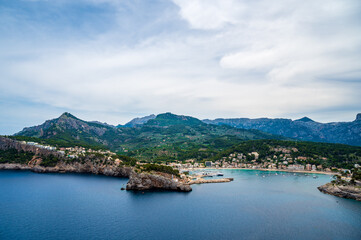 Fototapeta na wymiar Panorama of Port de Soller, Mallorca, Spain
