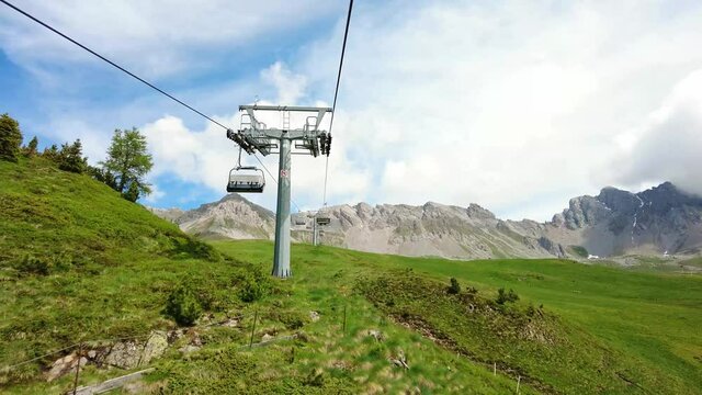 Seggiovia San. Pellegrino in salita, Moena, Trentino, Val di Fassa