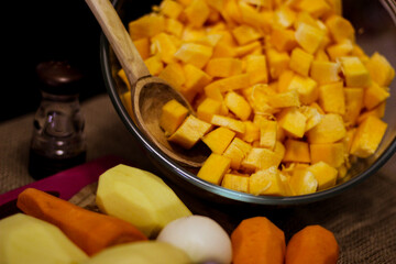 A small set for delicious pumpkin soup