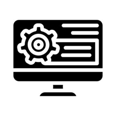 computer accounting glyph icon vector. computer accounting sign. isolated contour symbol black illustration