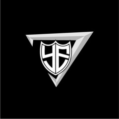 initial letter Y E shield shape with triangular decoration