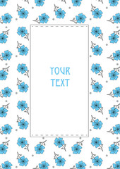 Decorative frame with blue flowers