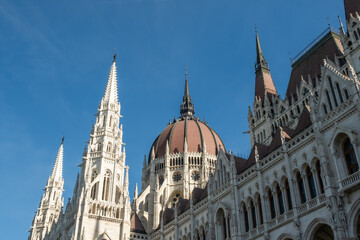 Fototapeta na wymiar View of Budapest parliament in Budapest, Hungary