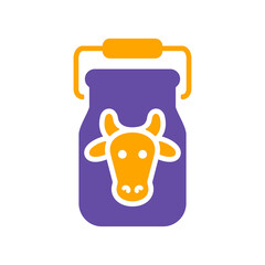 Can container for milk vector flat glyph icon