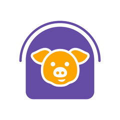 Pigsty vector flat glyph icon. Farm animal sign