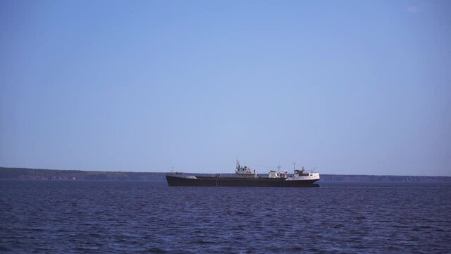 a ship sailing on Lake Onega