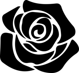 decorative rose . Flower silhouette. Vector illustration