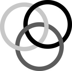 black circle rings on white background