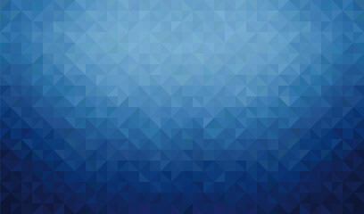 Abstract blue background vector illustration. Simple blue banner or backdrop with geometric triangular shapes as texture, usable as backdrop or design element. Three-dimensional pixelated mosaic. 