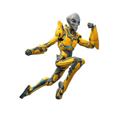 mega alien is doing a jump punch