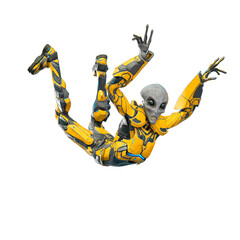 mega alien is jumping from the sky © DM7