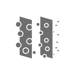 Dirty air filtration gray icon. Isolated on white background