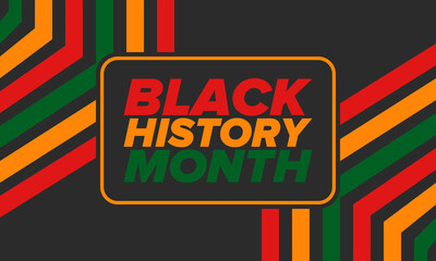 Black History Month. African American History. Celebrated annual. In February in United States and Canada. In October in Great Britain. Poster, card, banner, background. Vector illustration