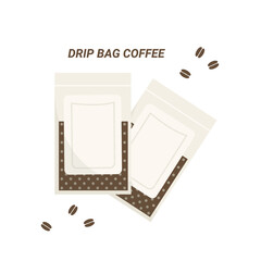 Vector illustration with coffee drip bags isolated on white background. 