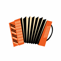 Vector illustration of accordion isolated on white background.
