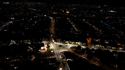 Beautiful Aerial Views of City at Night