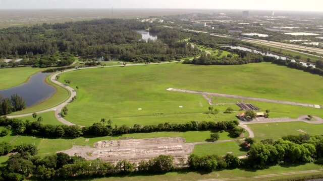Aerial footage Markham Park air field 4k 60p